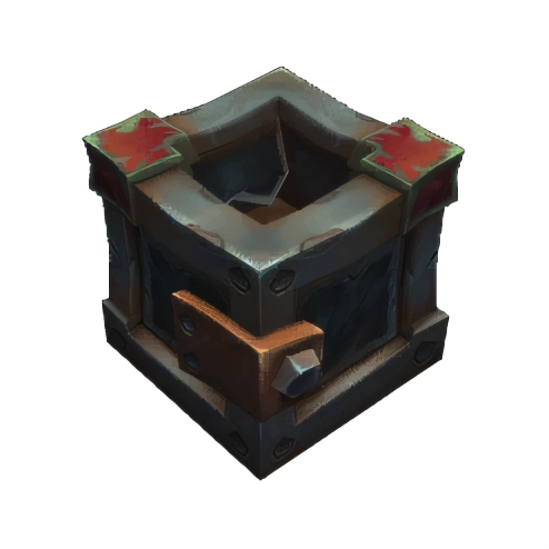 Open Rust-Plated Storage Crate