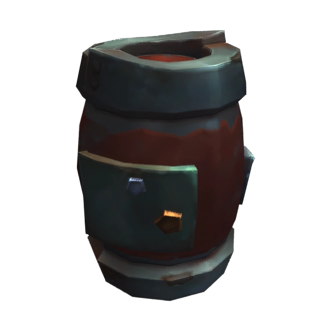 Rust-Plated Storage Barrel